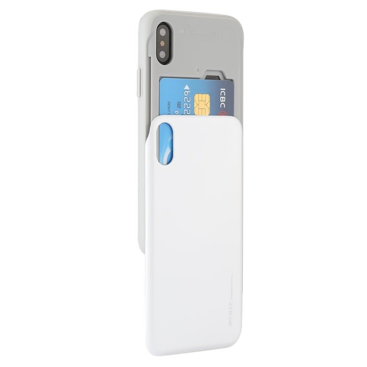 For iPhone X / XS GOOSPERY TPU + PC Sky Slide Bumper Protective Back Case with Card Slots