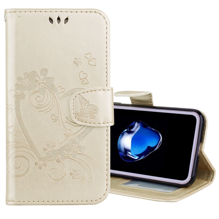 For iPhone X / XS Pressed Flowers Butterfly Love Pattern Horizontal Flip Leather Case with Holder & Card Slots & Wallet & Lanyard & Photo Frame