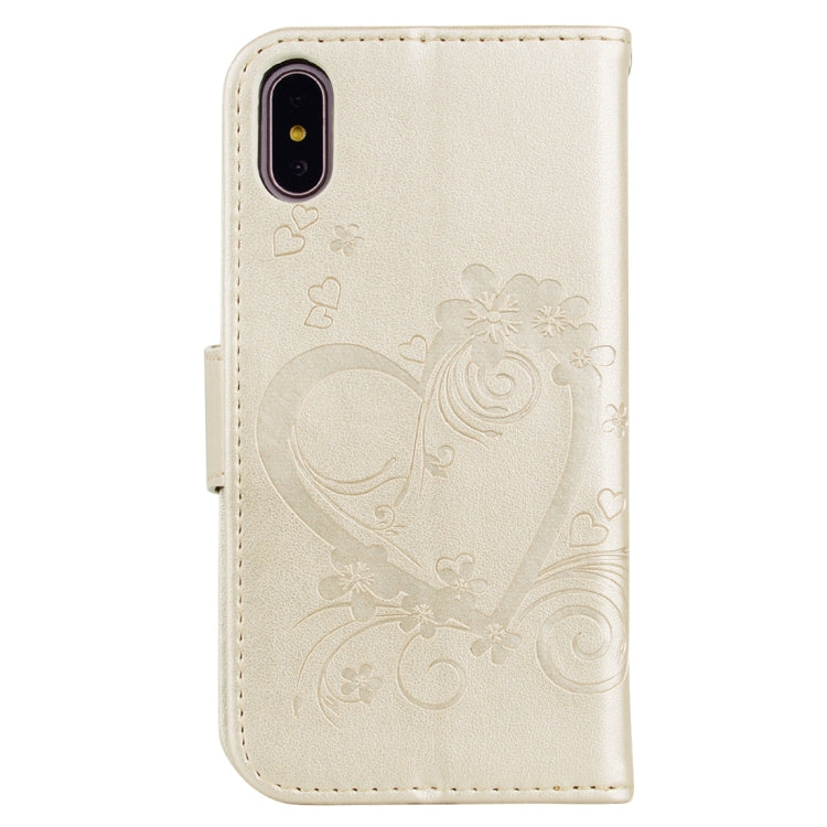 For iPhone X / XS Pressed Flowers Butterfly Love Pattern Horizontal Flip Leather Case with Holder & Card Slots & Wallet & Lanyard & Photo Frame