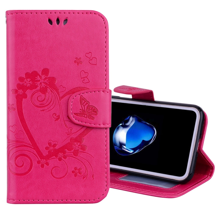 For iPhone X / XS Pressed Flowers Butterfly Love Pattern Horizontal Flip Leather Case with Holder & Card Slots & Wallet & Lanyard & Photo Frame