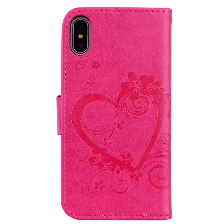 For iPhone X / XS Pressed Flowers Butterfly Love Pattern Horizontal Flip Leather Case with Holder & Card Slots & Wallet & Lanyard & Photo Frame