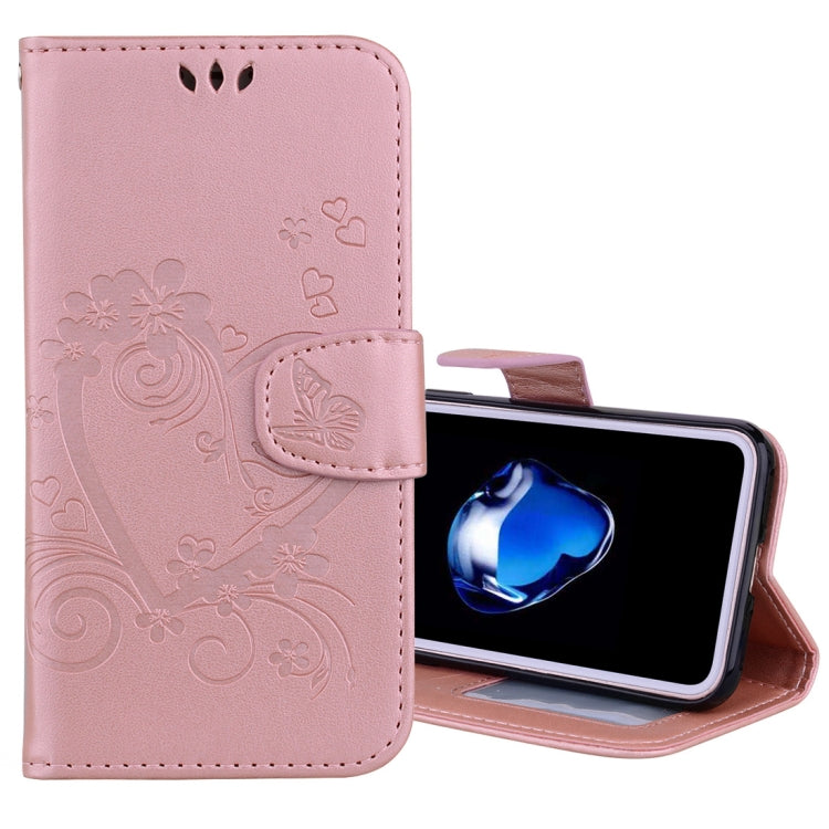 For iPhone X / XS Pressed Flowers Butterfly Love Pattern Horizontal Flip Leather Case with Holder & Card Slots & Wallet & Lanyard & Photo Frame
