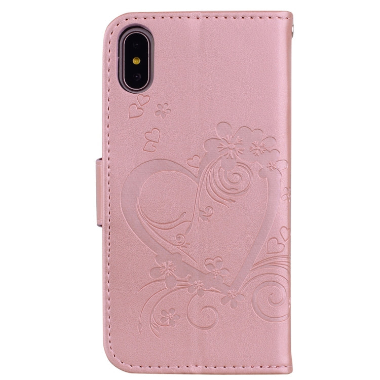 For iPhone X / XS Pressed Flowers Butterfly Love Pattern Horizontal Flip Leather Case with Holder & Card Slots & Wallet & Lanyard & Photo Frame