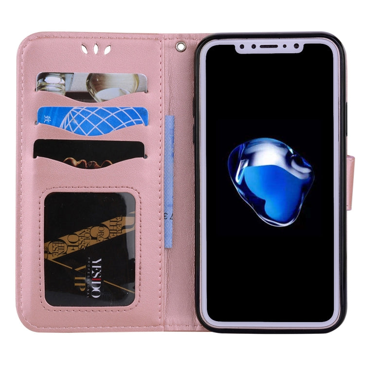 For iPhone X / XS Pressed Flowers Butterfly Love Pattern Horizontal Flip Leather Case with Holder & Card Slots & Wallet & Lanyard & Photo Frame