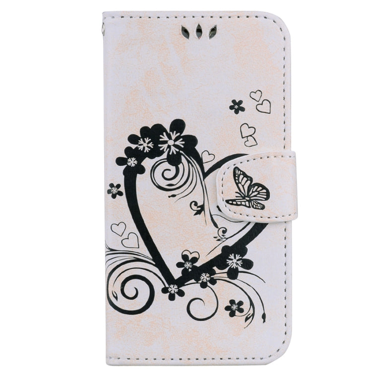 For iPhone X / XS Pressed Flowers Butterfly Love Pattern Horizontal Flip Leather Case with Holder & Card Slots & Wallet & Lanyard & Photo Frame
