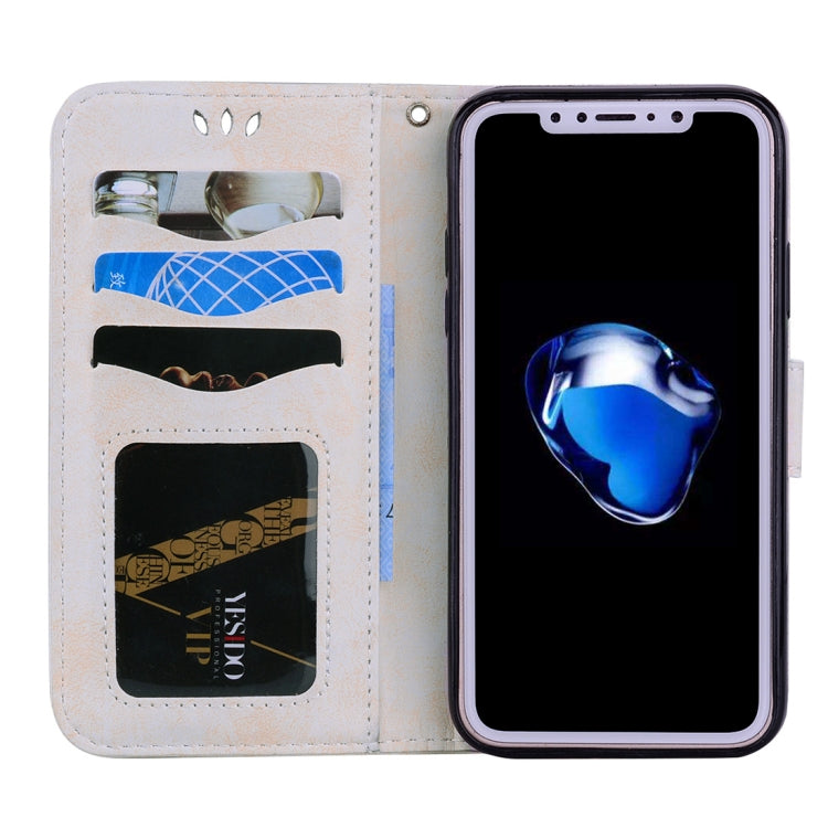For iPhone X / XS Pressed Flowers Butterfly Love Pattern Horizontal Flip Leather Case with Holder & Card Slots & Wallet & Lanyard & Photo Frame