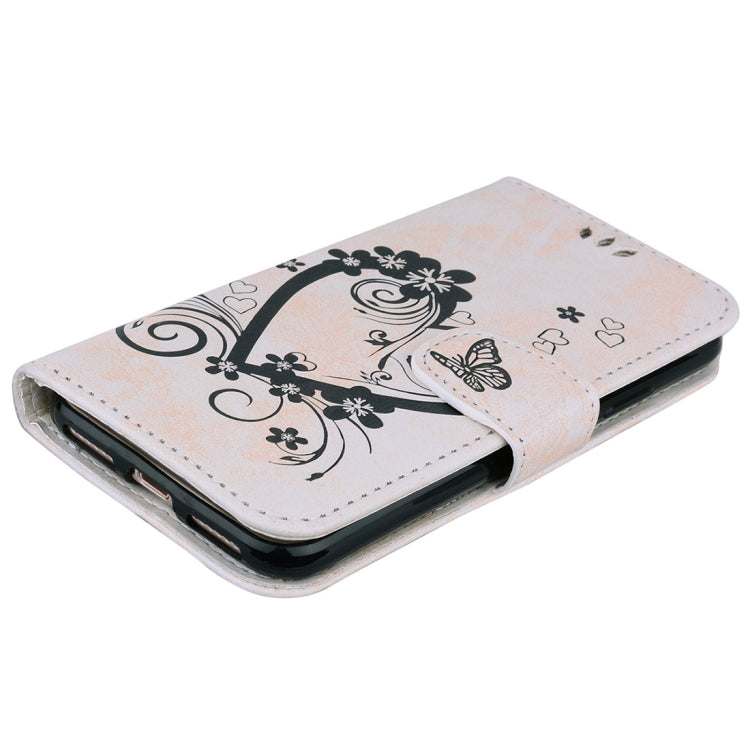 For iPhone X / XS Pressed Flowers Butterfly Love Pattern Horizontal Flip Leather Case with Holder & Card Slots & Wallet & Lanyard & Photo Frame
