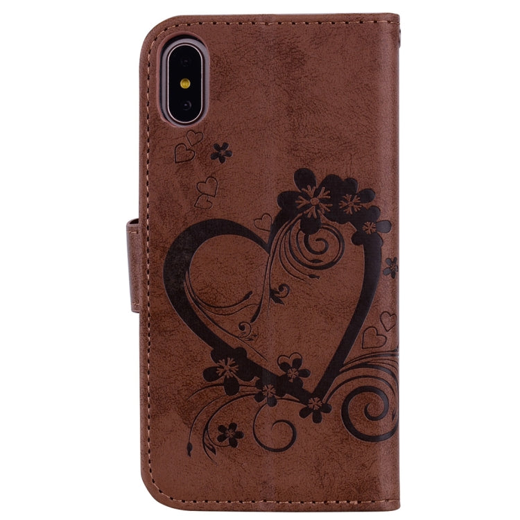 For iPhone X / XS Pressed Flowers Butterfly Love Pattern Horizontal Flip Leather Case with Holder & Card Slots & Wallet & Lanyard & Photo Frame