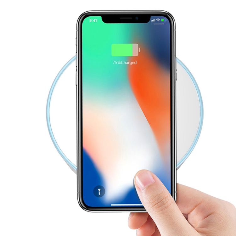 HAMTOD HFC100 10W (Max) Intelligent Qi Standard Wireless Charger, Support Fast Charging, For iPhone, Galaxy, Huawei, Xiaomi, LG, HTC and Other QI Standard Smart Phones (White)