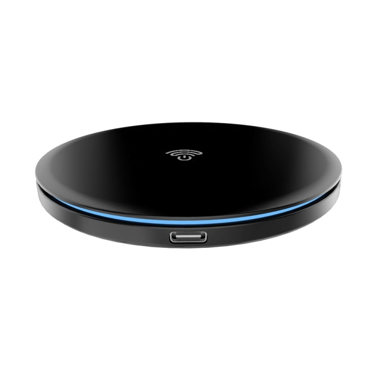 HAMTOD 10W (Max) Round Shape Intelligent Qi Standard Wireless Charger, Support Fast Charging, For iPhone, Galaxy, Huawei, Xiaomi, LG, HTC and Other QI Standard Smart Phones