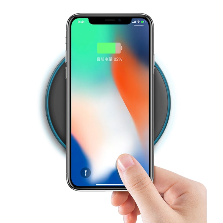 HAMTOD 10W (Max) Round Shape Intelligent Qi Standard Wireless Charger, Support Fast Charging, For iPhone, Galaxy, Huawei, Xiaomi, LG, HTC and Other QI Standard Smart Phones
