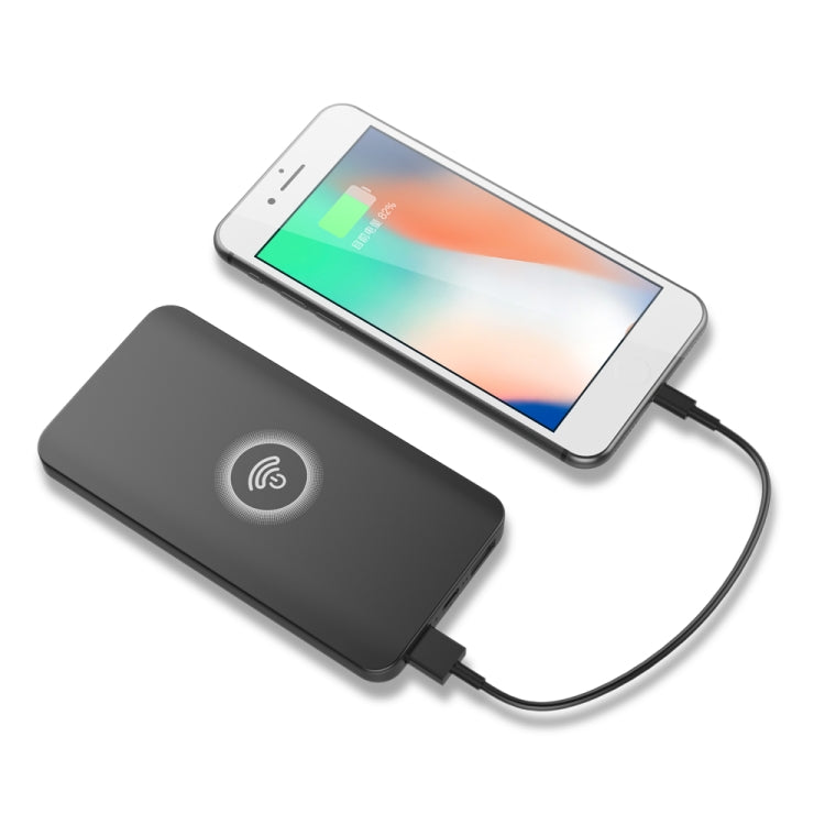 HAMTOD HS1 Portable Intelligent Qi Standard Wireless Charger / Power Bank, Support Fast Charging, For iPhone, Galaxy, Huawei, Xiaomi, LG, HTC and Other QI Standard Smart Phones