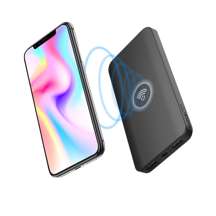HAMTOD HS1 Portable Intelligent Qi Standard Wireless Charger / Power Bank, Support Fast Charging, For iPhone, Galaxy, Huawei, Xiaomi, LG, HTC and Other QI Standard Smart Phones
