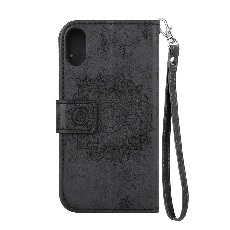 For iPhone X / XS Mandragora Pattern Crystal Encrusted Horizontal Flip Leather Case with Card Slot & Holder & Wallet & Lanyard