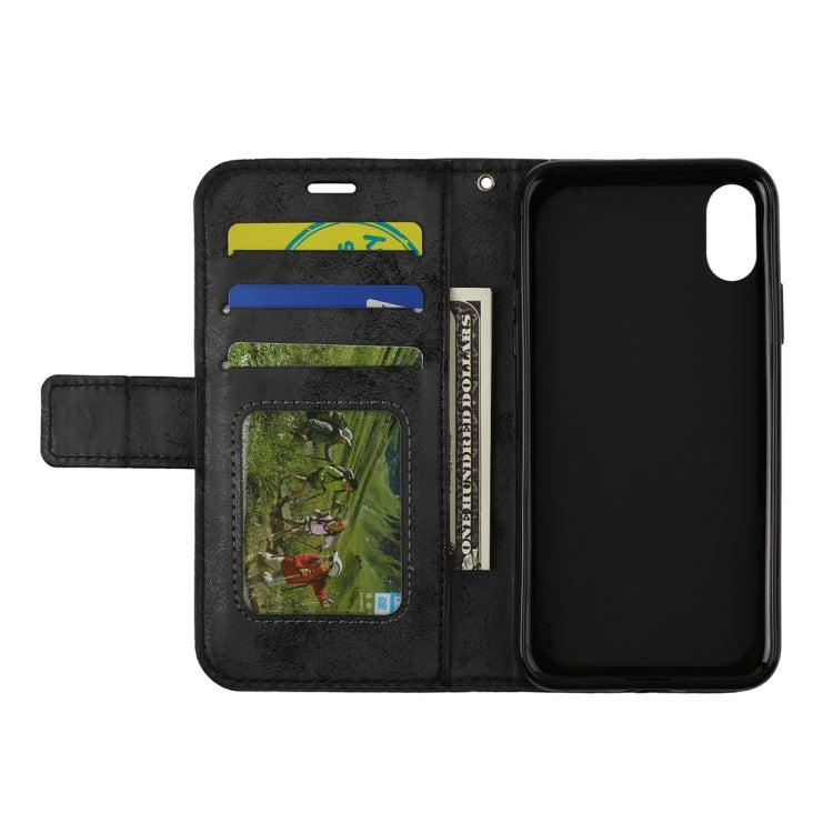 For iPhone X / XS Mandragora Pattern Crystal Encrusted Horizontal Flip Leather Case with Card Slot & Holder & Wallet & Lanyard