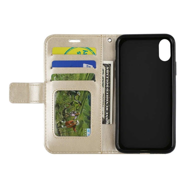 For iPhone X / XS Mandragora Pattern Crystal Encrusted Horizontal Flip Leather Case with Card Slot & Holder & Wallet & Lanyard