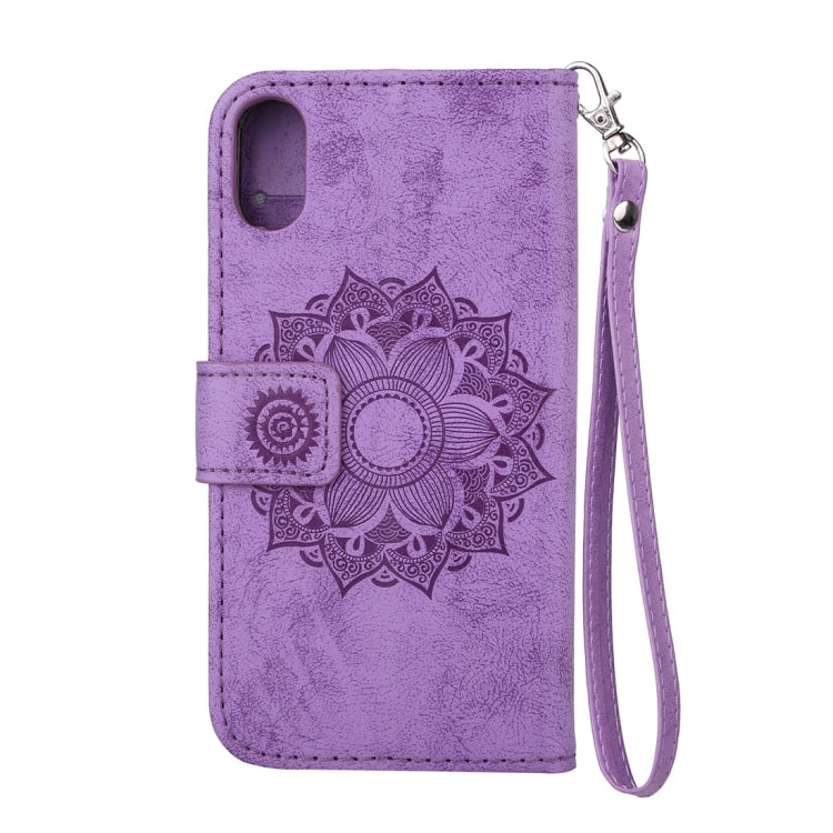 For iPhone X / XS Mandragora Pattern Crystal Encrusted Horizontal Flip Leather Case with Card Slot & Holder & Wallet & Lanyard