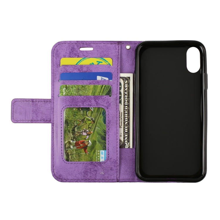 For iPhone X / XS Mandragora Pattern Crystal Encrusted Horizontal Flip Leather Case with Card Slot & Holder & Wallet & Lanyard