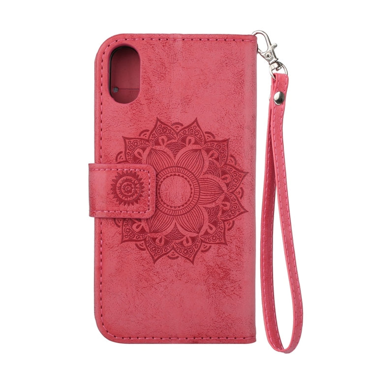 For iPhone X / XS Mandragora Pattern Crystal Encrusted Horizontal Flip Leather Case with Card Slot & Holder & Wallet & Lanyard