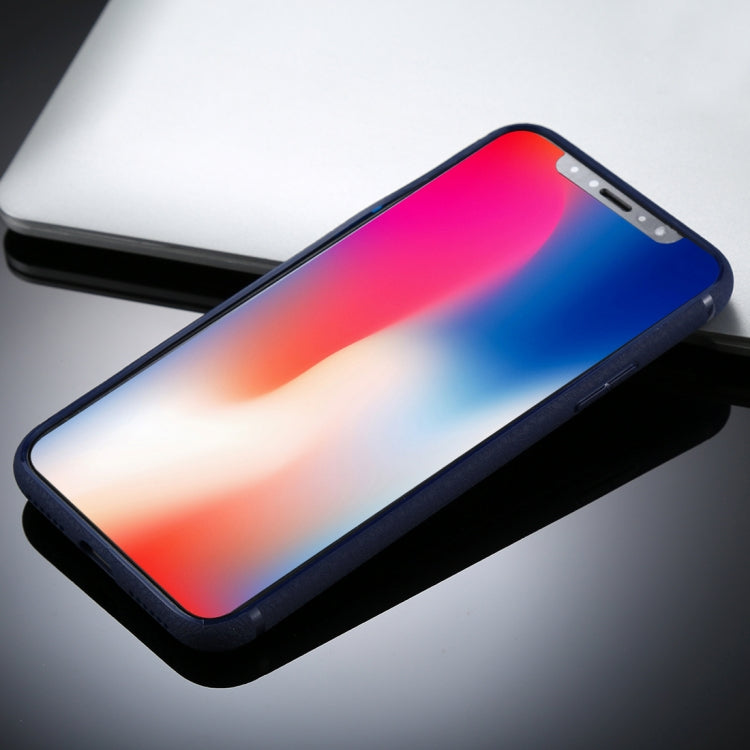 For iPhone X / XS Litchi Texture TPU Protective Soft Back Case
