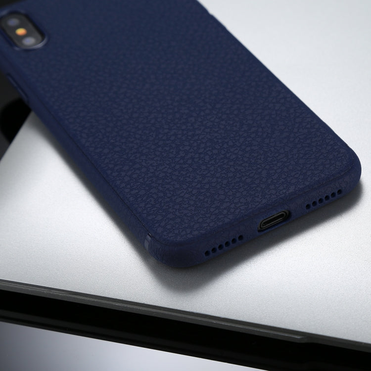 For iPhone X / XS Litchi Texture TPU Protective Soft Back Case