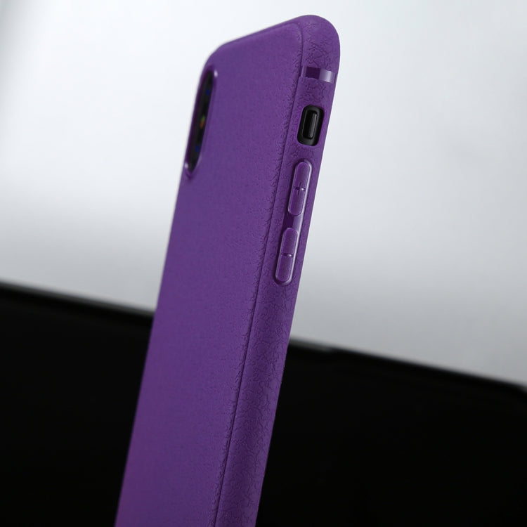 For iPhone X / XS Litchi Texture TPU Protective Soft Back Case