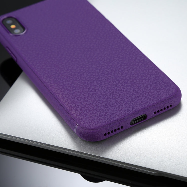 For iPhone X / XS Litchi Texture TPU Protective Soft Back Case