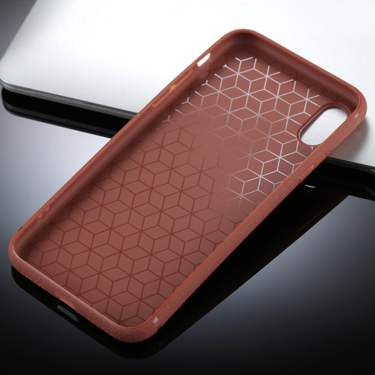 For iPhone X / XS Litchi Texture TPU Protective Soft Back Case