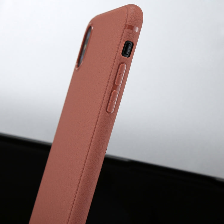 For iPhone X / XS Litchi Texture TPU Protective Soft Back Case