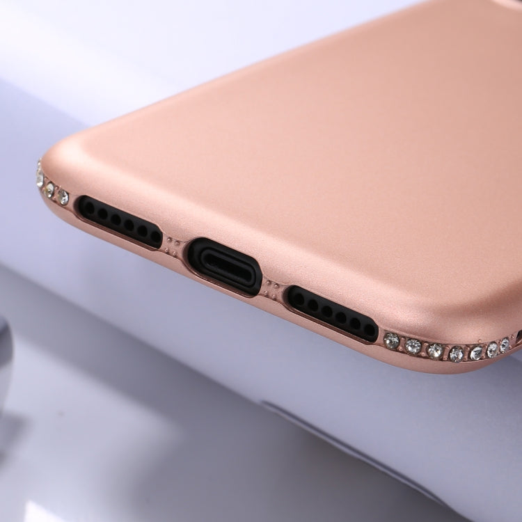 For iPhone X / XS Crystal Decor Sides Frosted Soft TPU Protective Back Case