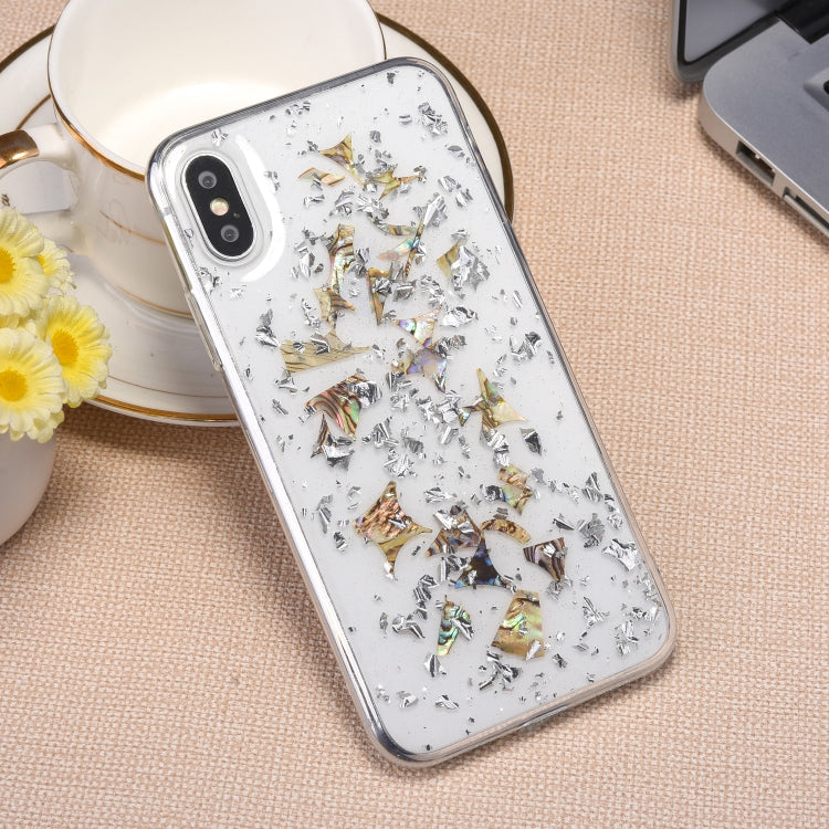 For iPhone X / XS Glitter Shell Pattern Protective Back Cover Soft Case