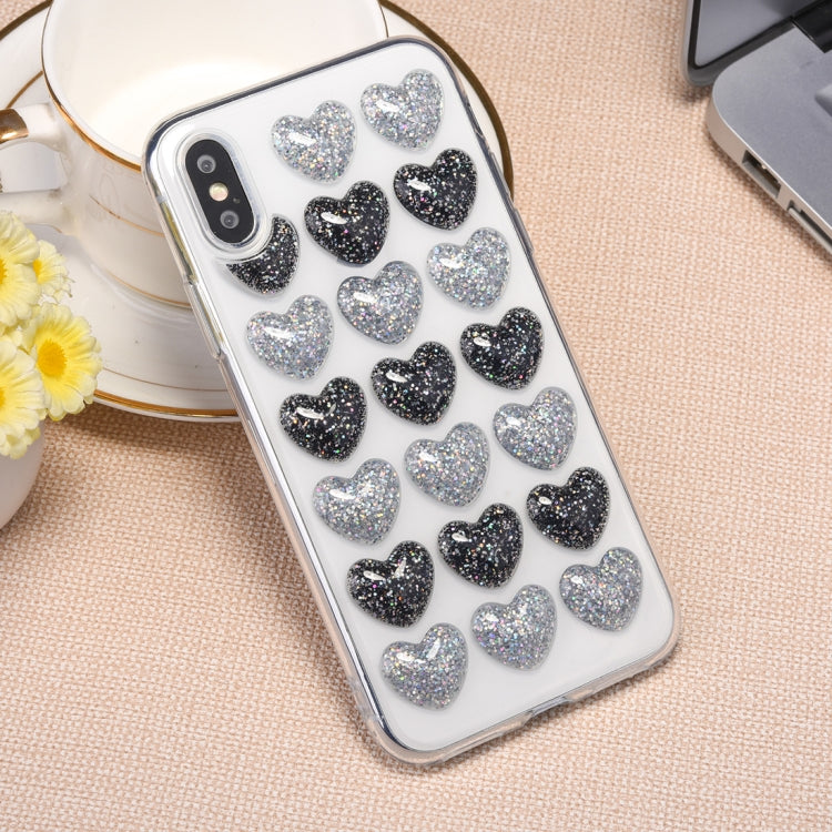 For iPhone X / XS Heart Shape Pattern TPU Protective Back Cover Case