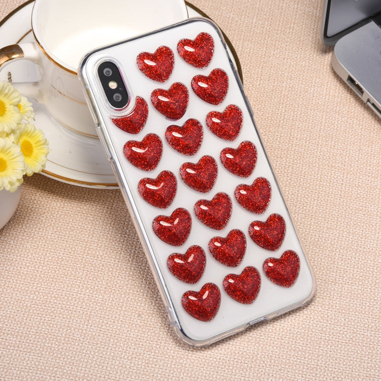 For iPhone X / XS Heart Shape Pattern TPU Protective Back Cover Case