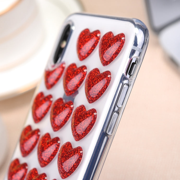 For iPhone X / XS Heart Shape Pattern TPU Protective Back Cover Case
