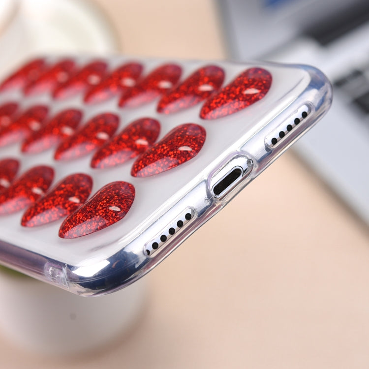 For iPhone X / XS Heart Shape Pattern TPU Protective Back Cover Case