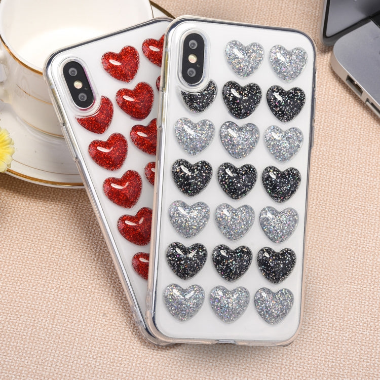 For iPhone X / XS Heart Shape Pattern TPU Protective Back Cover Case