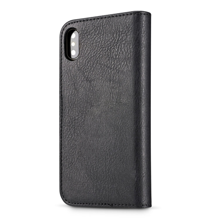 For iPhone X / XS DG.MING  Crazy Horse Texture Horizontal Flip Detachable Magnetic Protective Case with Holder & Card Slots & Wallet