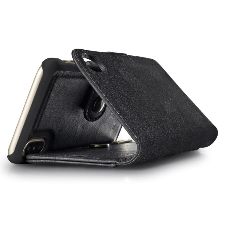 For iPhone X / XS DG.MING  Crazy Horse Texture Horizontal Flip Detachable Magnetic Protective Case with Holder & Card Slots & Wallet
