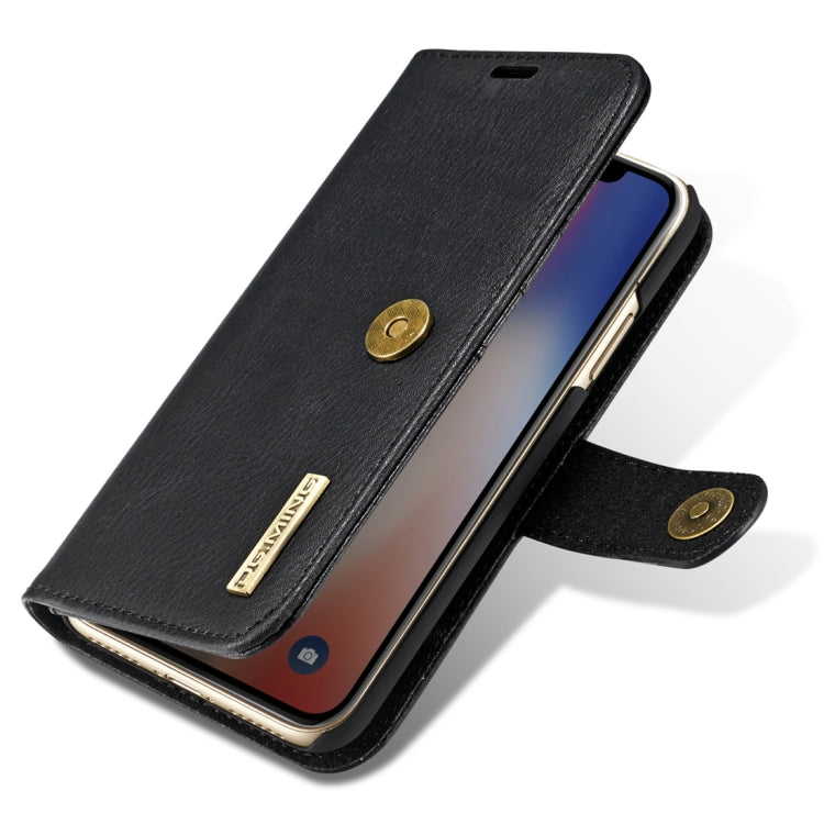 For iPhone X / XS DG.MING  Crazy Horse Texture Horizontal Flip Detachable Magnetic Protective Case with Holder & Card Slots & Wallet