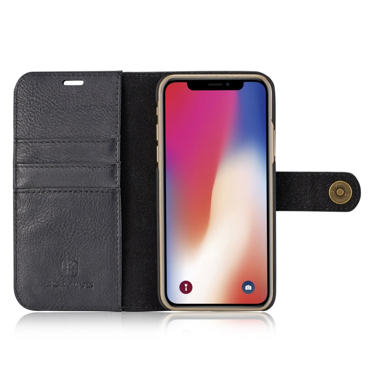 For iPhone X / XS DG.MING  Crazy Horse Texture Horizontal Flip Detachable Magnetic Protective Case with Holder & Card Slots & Wallet