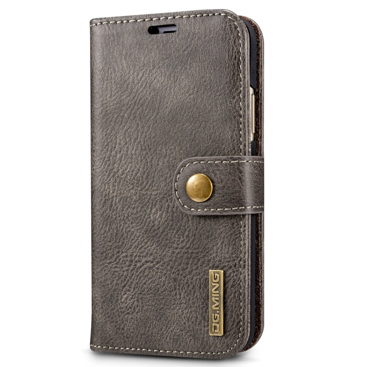 For iPhone X / XS DG.MING  Crazy Horse Texture Horizontal Flip Detachable Magnetic Protective Case with Holder & Card Slots & Wallet