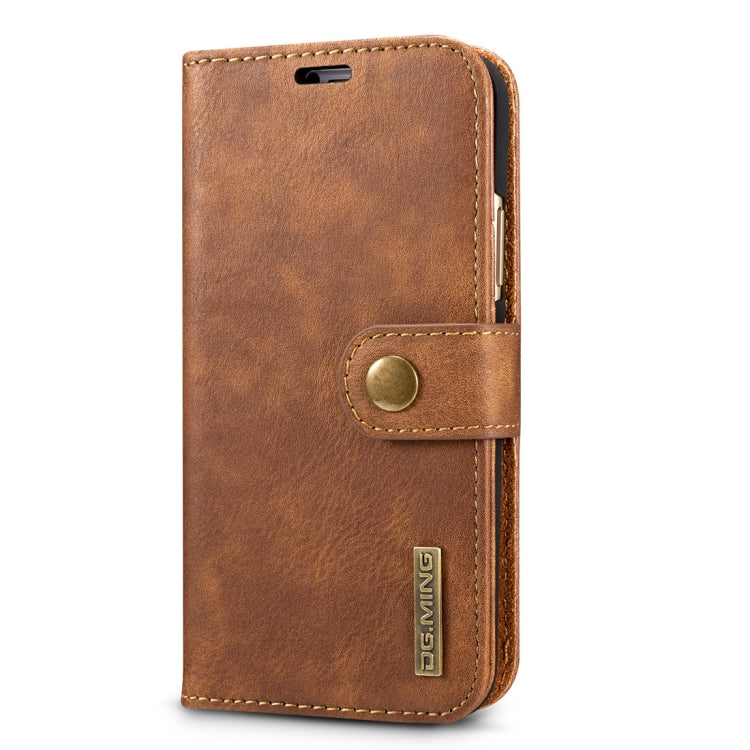 For iPhone X / XS DG.MING  Crazy Horse Texture Horizontal Flip Detachable Magnetic Protective Case with Holder & Card Slots & Wallet