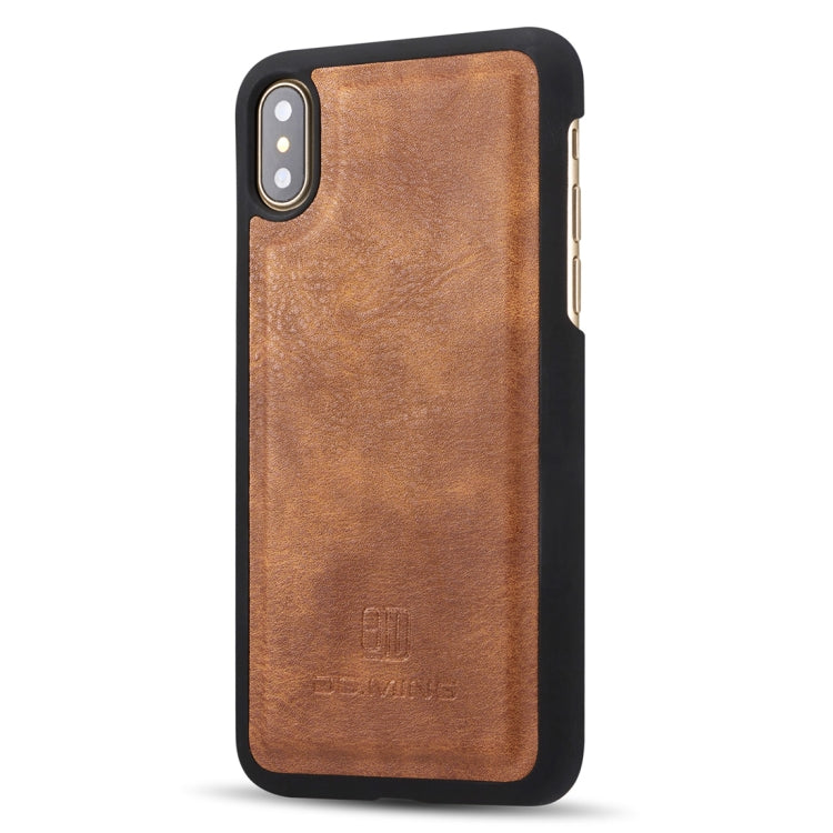 For iPhone X / XS DG.MING  Crazy Horse Texture Horizontal Flip Detachable Magnetic Protective Case with Holder & Card Slots & Wallet