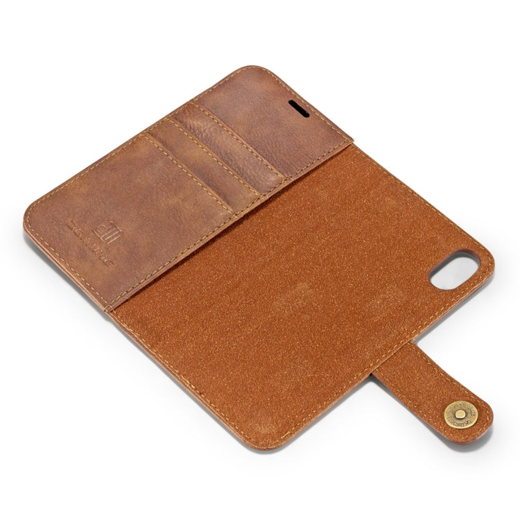For iPhone X / XS DG.MING  Crazy Horse Texture Horizontal Flip Detachable Magnetic Protective Case with Holder & Card Slots & Wallet