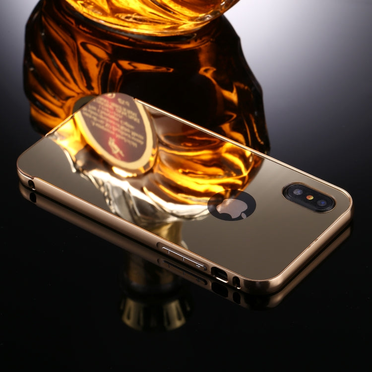 For iPhone X / XS Electroplating + PC Mirror Protective Back Cover Case