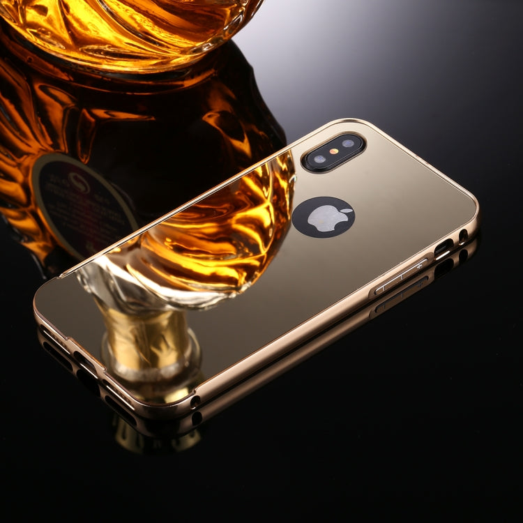 For iPhone X / XS Electroplating + PC Mirror Protective Back Cover Case