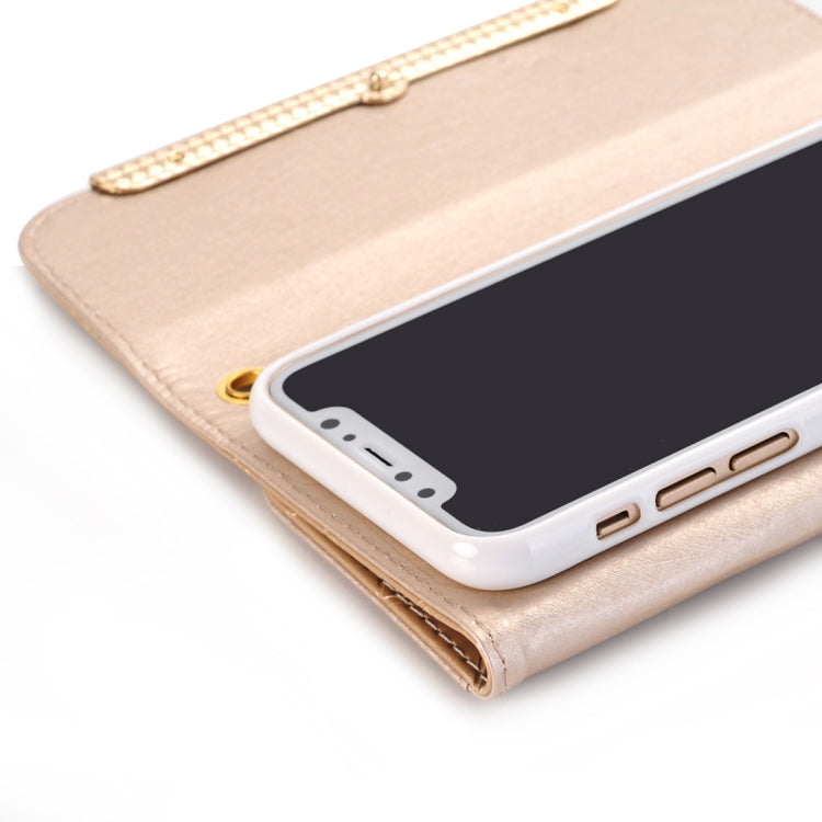 For iPhone X / XS Shoulder Bag Shaped PU Leather Horizontal Flip Protective Case Cover with Card Slots & Wallet