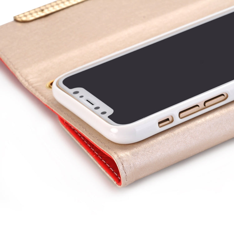For iPhone X / XS Shoulder Bag Shaped PU Leather Horizontal Flip Protective Case Cover with Card Slots & Wallet