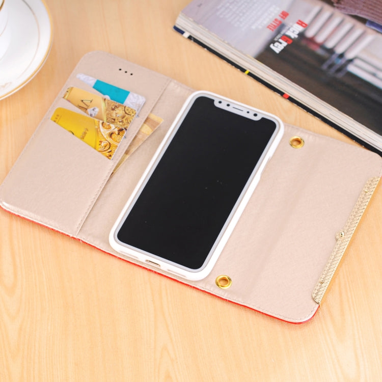 For iPhone X / XS Shoulder Bag Shaped PU Leather Horizontal Flip Protective Case Cover with Card Slots & Wallet