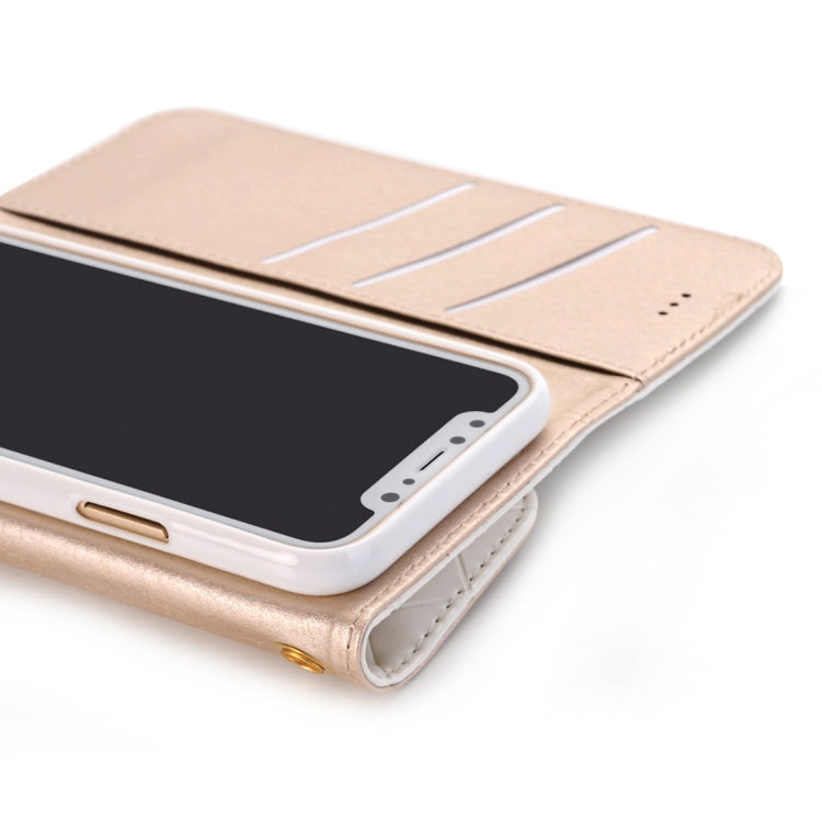 For iPhone X / XS Shoulder Bag Shaped PU Leather Horizontal Flip Protective Case Cover with Card Slots & Wallet